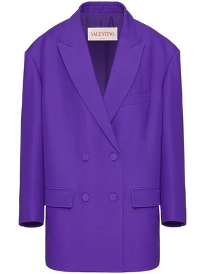 Valentino Garavani Crepe Couture double-breasted blazer - Purple