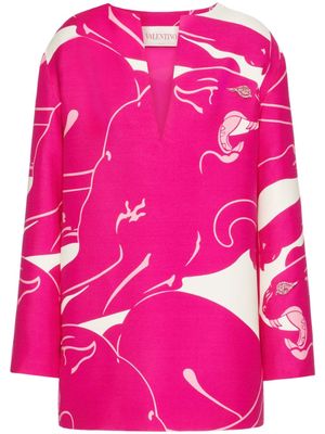 Valentino Garavani Crepe Couture Panther minidress - Pink