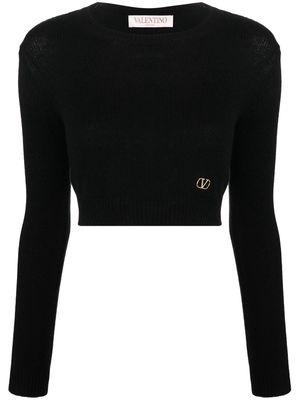 Valentino Garavani cropped cashmere jumper - Black