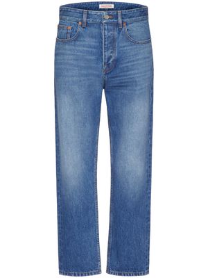 Valentino Garavani cropped faded jeans - Blue
