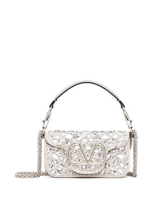 Valentino Garavani crystal-embellished shoulder bag - Silver