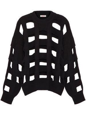 Valentino Garavani cut-out wool jumper - Black