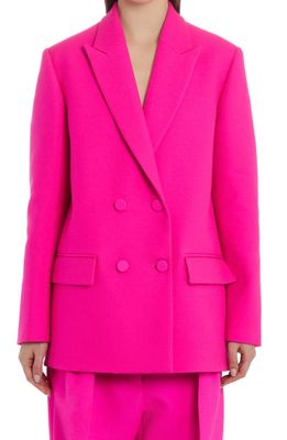 Valentino Garavani Double Breasted Virgin Wool & Silk Blazer in Pink Pp Uwt