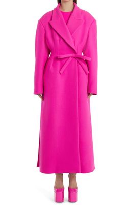 Valentino Garavani Double Breasted Wool Blend Coat in Pink Pp Uwt