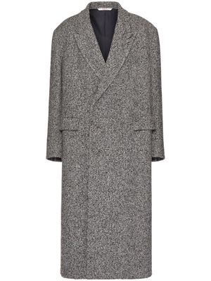 Valentino Garavani double-breasted wool-cashmere blend tweed coat - Black