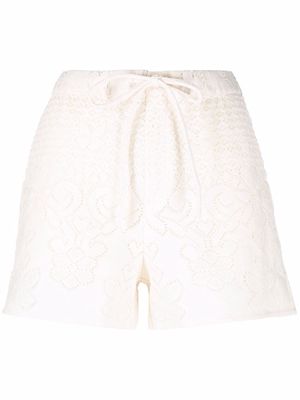 Valentino Garavani drawstring crochet shorts - White
