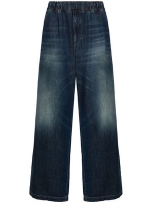 Valentino Garavani elasticated-waist wide-leg jeans - Blue