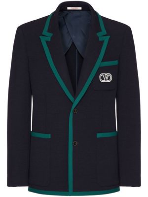 Valentino Garavani embroidered-logo tailored blazer - Blue