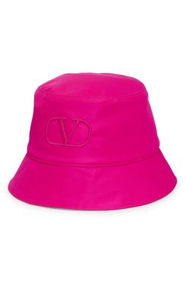 Valentino Garavani Embroidered VLOGO Bucket Hat in Uwt - Pink Pp