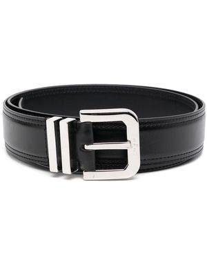 Valentino Garavani engraved-buckle leather belt - Black