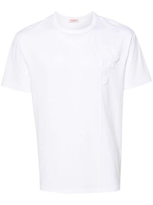 Valentino Garavani floral-appliqué cotton T-shirt - White