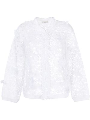 Valentino Garavani floral lace cardigan - White