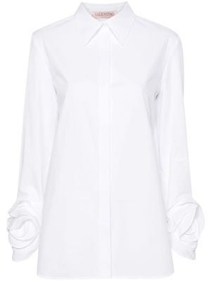 Valentino Garavani flower-embellished cotton shirt - White