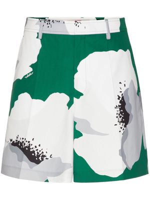 Valentino Garavani Flower Portrait-print bermuda shorts - Green