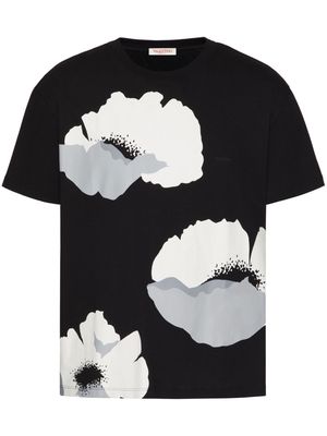 Valentino Garavani Flower Portrait-print cotton T-shirt - Black