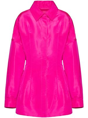 Valentino Garavani gathered-detail faille shirt jacket - Pink