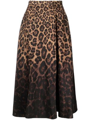 Valentino Garavani gradient leopard-print midi skirt - Neutrals