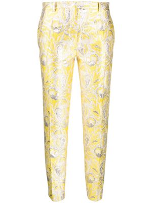 Valentino Garavani Iris Brocade tailored cropped trousers - Yellow