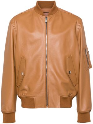 Valentino Garavani leather bomber jacket - Brown