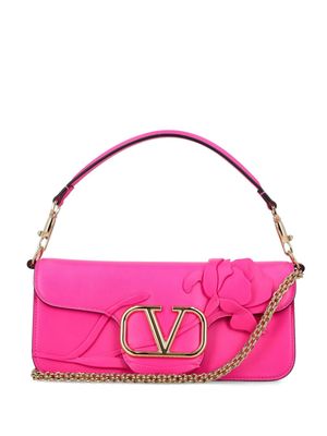 Valentino Garavani Locò floral-appliqué shoulder bag - Pink