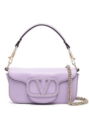 Valentino Garavani Locò leather shoulder bag - Purple