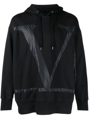 Valentino Garavani logo-detail drawstring hoodie - Black