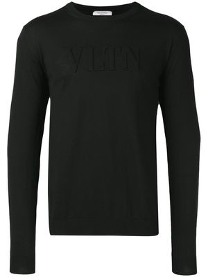 Valentino Garavani logo-embossed wool jumper - Black