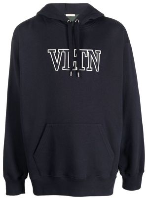 Valentino Garavani logo-embroidered colour-block hoodie - Black