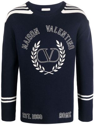 Valentino Garavani logo-embroidered jumper - Blue