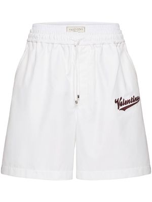 Valentino Garavani logo-patch cotton shorts - White