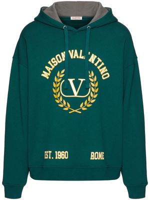 Valentino Garavani logo-print cotton hoodie - Green