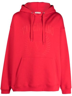 Valentino Garavani logo-print cotton hoodie - Red