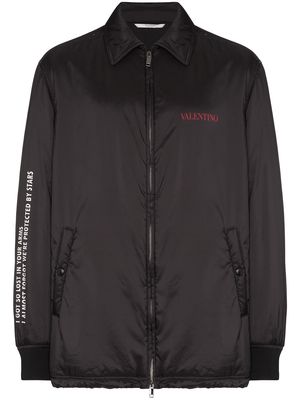 Valentino Garavani logo-print windbreaker jacket - Black