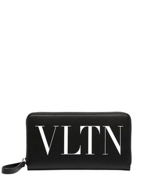 Valentino Garavani logo-print zip-around wallet - Black
