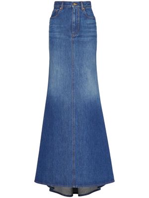 Valentino Garavani long denim skirt - Blue