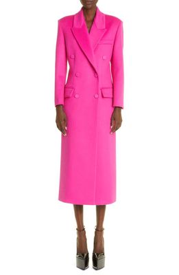 Valentino Garavani Longline Double Breasted Wool & Cashmere Coat in Pink Pp Uwt