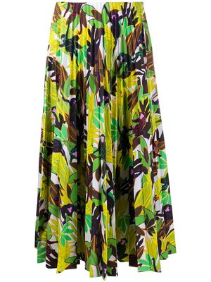 Valentino Garavani Monkey Forest pleated midi skirt - Green