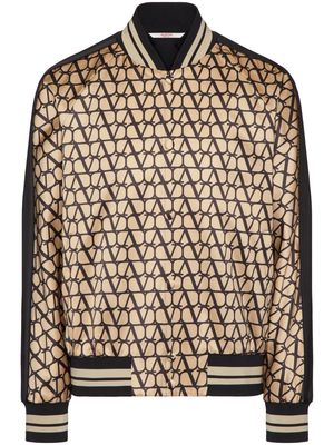 Valentino Garavani monogram-pattern satin jacket - Neutrals