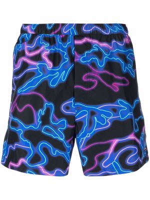 Valentino Garavani neon-print swimming shorts - Black