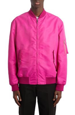 Valentino Garavani Nylon Bomber Jacket in Pink Pp