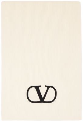 Valentino Garavani Off-White VLogo Knit Scarf