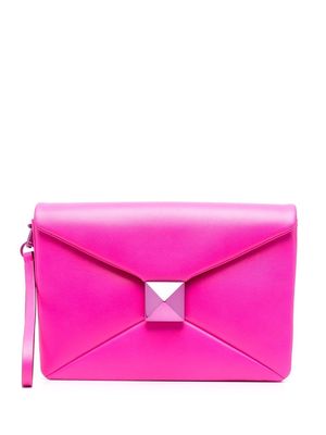 Valentino Garavani One Stud leather clutch bag - Pink
