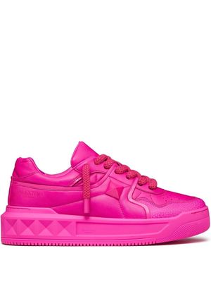Valentino Garavani One Stud XL leather sneakers - Pink