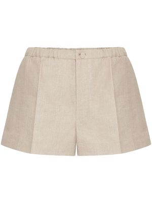 Valentino Garavani pleated linen shorts - Neutrals