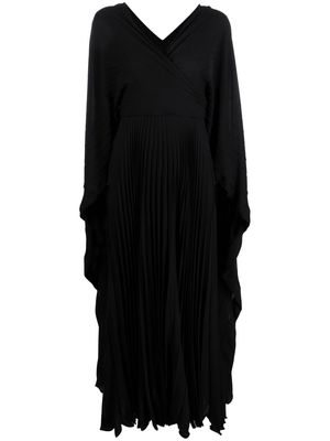 Valentino Garavani pleated silk-georgette gown - Black