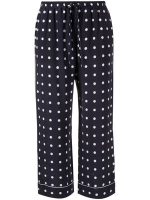 Valentino Garavani polka dot-print silk trousers - Blue