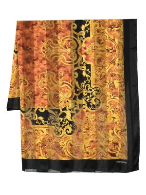 Valentino Garavani Pre-Owned 1980s baroque-print silk scarf - Black