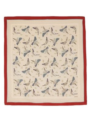 Valentino Garavani Pre-Owned 1980s bird-print silk scarf - Neutrals