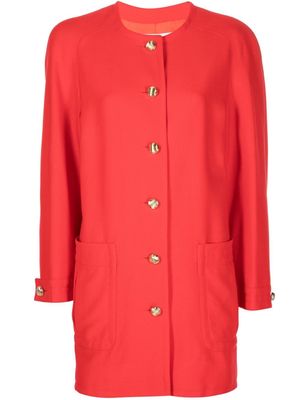 Valentino Garavani Pre-Owned 1980s engraved-button wool coat - Red