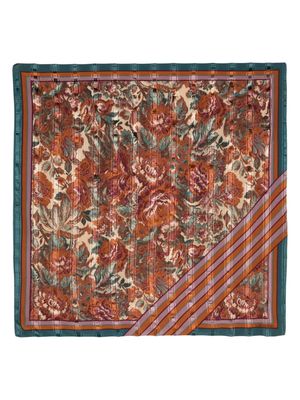 Valentino Garavani Pre-Owned 1980s floral-print silk scarf - Brown